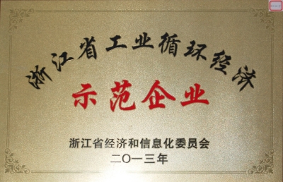 浙江省工業(yè)循環(huán)經(jīng)濟(jì)示范企業(yè)